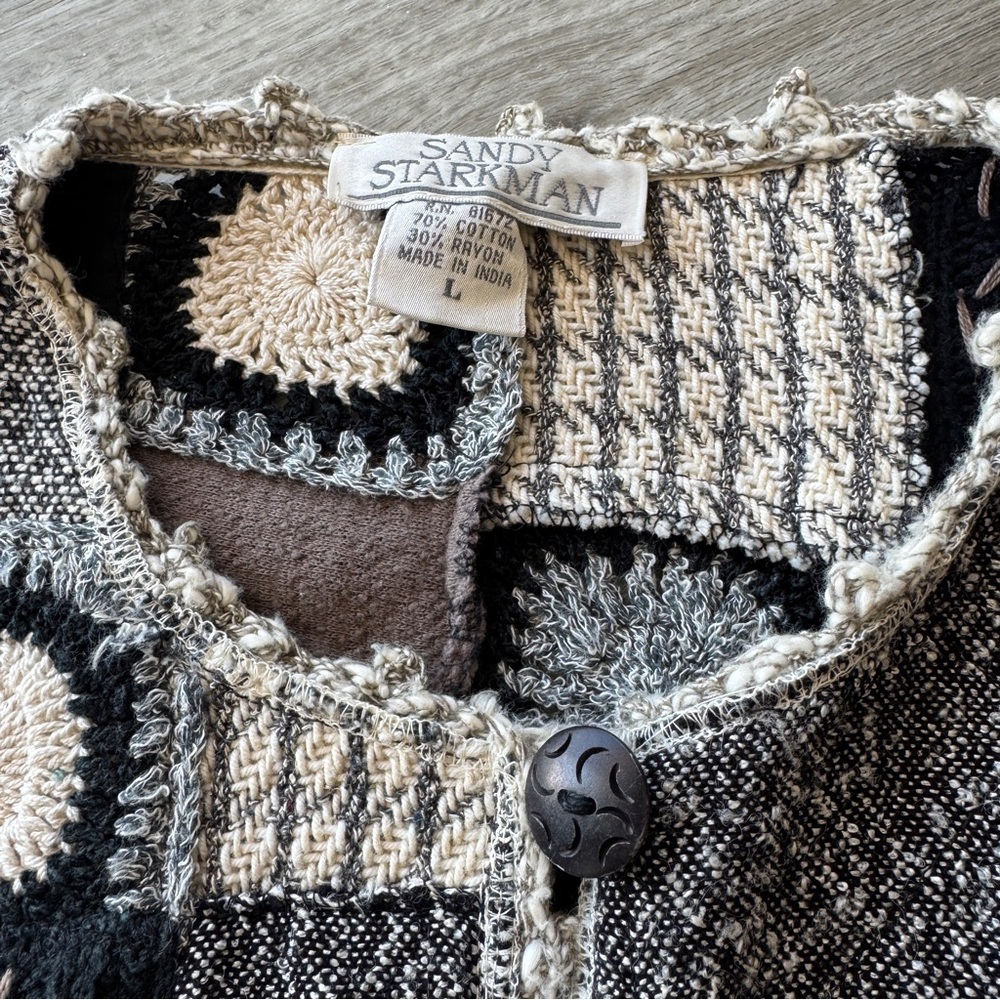 Sandy Starkman Patchwork Knit Cardigan/Jacket - image 3